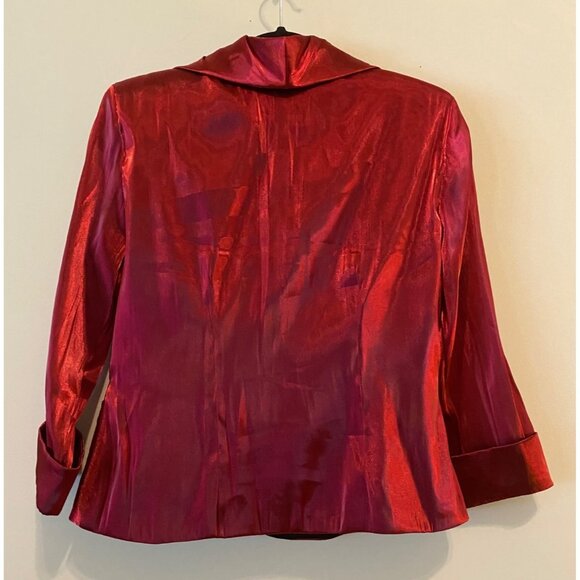 Red Satin Blazer & Tank Set Dressbarn Collection Size 10 - Picture 2 of 15